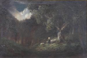 MERSFELDER Jules,Untitled (Wooded Clearing with Sheep Grazing),Clars Auction Gallery 2020-12-12