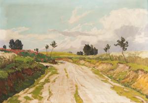MERVART Augustin 1889-1968,Dirt road (from Buchlovice),1928,Palais Dorotheum AT 2019-03-09
