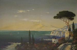 MESCHINO C 1800-1900,Blick auf die Bucht von Neapel,Zeller DE 2009-09-17