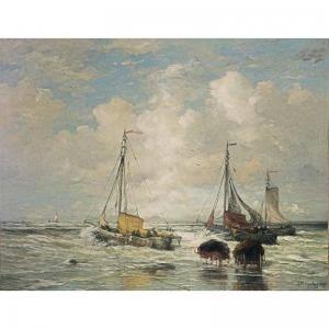 MESDAG Hendrik Willem,the departure of the fishing fleet, scheveningen,1890,Sotheby's 2003-10-21