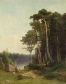 MESHCHERSKY ARSENY IVANOVICH 1834-1902,A wooded lake landscape with children,1874,Bonhams 2021-06-09