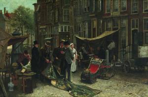 MESKER Theodorus Ludovicus 1853-1894,Brocantemarkt te Den Haag.,Bernaerts BE 2013-10-21