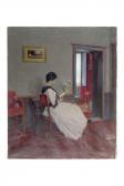 MESLÉ Joseph Paul 1855-1929,Femme lisant dans un intérieur au tableau de Jean-,Aguttes FR 2024-04-25