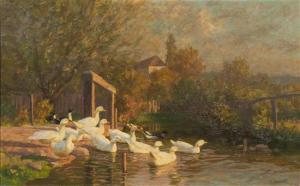 MESMER Gustav 1865-1940,Ducks in Pond,Hindman US 2016-05-25