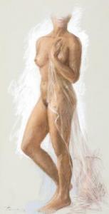 MESSELY Paul 1927,Study of a stading female nude,Bruun Rasmussen DK 2020-06-29