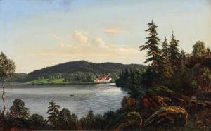 MESSMANN Carl Ludvig 1826-1893,A view from a forrest lake, in the background a,1867,Bruun Rasmussen 2023-01-09