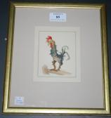 MESTRAUD R,Caricature of a Cockerel standingon a Fence,Tooveys Auction GB 2011-02-23