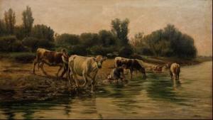 MESTRE VIDAL Ramon 1850-1905,Lavanderas en el río,Anteo Subastas ES 2010-03-03