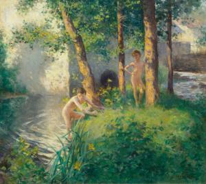METCALF Willard Leroy 1858-1925,The Swimming Hole or The Bathing Hole,1886,Hindman US 2022-09-27
