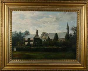 metcalfe j 1840,a house and church; man strolling through a villa,1903,Wilkinson's Auctioneers 2007-09-30