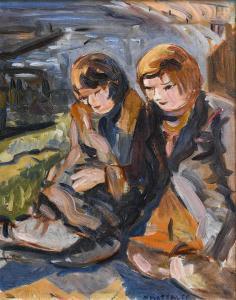 METCALFE Muriel 1910-1965,Study of two girls seated,Tennant's GB 2022-02-12