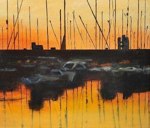 METCALFE Patricia,HARBOUR AT SUNSET,Ross's Auctioneers and values IE 2016-04-20