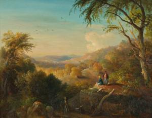 METHFESSEL Adolf 1836-1909,Landschaft mit Figuren,Beurret Bailly Widmer Auctions CH 2022-04-08