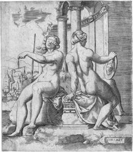 METSYS Cornelis,Justitia und Prudentia vor einer antiken Ruine thr,Galerie Bassenge 2019-05-29