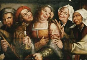 METSYS Jan 1510-1575,Peasants carousing with a woman holding a candle,Christie's GB 2004-06-17