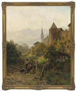 METZENER Alfred 1833-1905,Ansicht von Gufidaun bei Klausen in Südtirol,Schloss DE 2019-12-01