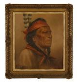 METZGER Henry 1877-1949,Portrait of a Native American,Eldred's US 2012-03-30