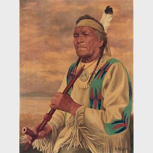 METZGER Henry 1877-1949,SIOUX CHIEF,Waddington's CA 2017-05-29