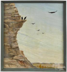 METZGER Phil 1900-1900,landscape with vultures,Pook & Pook US 2017-01-16