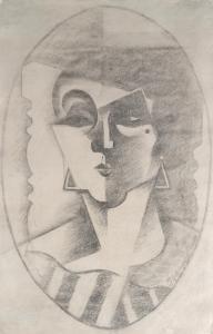 METZINGER Jean 1883-1956,Femme aux boucles d'oreilles dans un ovale,1919,Bonhams GB 2015-11-04