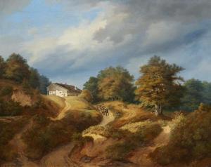 METZINGER Kilian 1806-1869,Spätsommerliche Landschaft mit Pferdefuhrwerk,Lempertz DE 2018-09-19