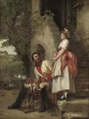 METZMACHER Émile Pierre 1815-1890,The spinning lesson,1878,Christie's GB 2008-03-19