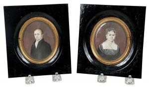 MEUCCI ANTONIO,Portrait Miniatures; William and Phoebe Mott, Sara,1823,Brunk Auctions 2020-07-31