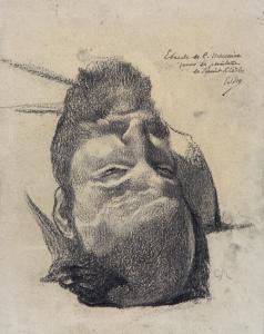 MEUNIER Constantin 1831-1905,A study of the head of Livinus,Venduehuis NL 2018-05-30