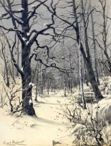 MEUNIER Georges dit Karl Robert 1800-1900,Paysage de neige,Deburaux & Associ FR 2014-12-14