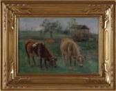 MEURER Charles Alfred 1865-1955,COWS IN PASTURE,Charlton Hall US 2019-04-04