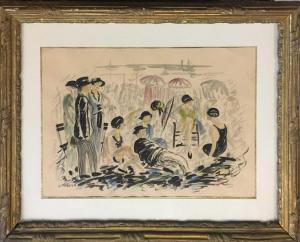 MEURICE A 1900-1900,Discussion sur la plage,1928,Rossini FR 2020-10-19