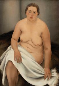 MEURS Harmen Hermanus 1891-1964,A seated nude with a drape on her lap,Venduehuis NL 2023-05-25