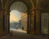 MEUSNIER Philippe 1656-1734,Élégantes et courtisans dans un palais architecturé,Ferri FR 2017-06-07