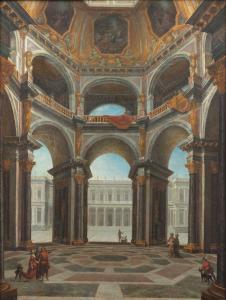 MEUSNIER Philippe 1656-1734,Composition architecturale animée,Sotheby's GB 2023-11-14