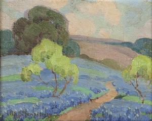 MEWHINNEY Ella K 1891-1962,Texas bluebonnet landscape,John Moran Auctioneers US 2012-10-16