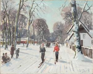 MEYER ANDERSEN Johannes 1918-2005,Winter scenery from Dyrehaven,1951,Bruun Rasmussen DK 2023-08-15