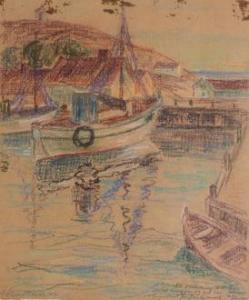 MEYER Anton Reimers 1880-1962,Fiskebåter i havn,Christiania NO 2010-09-28