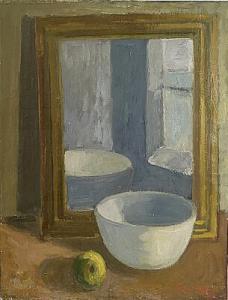 MEYER Arne 1905-1969,Still life with mirror and apple,1944,Bruun Rasmussen DK 2022-06-09