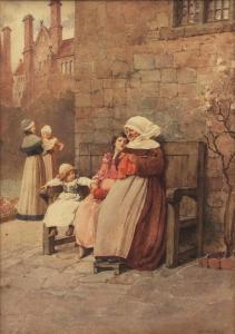 MEYER Beatrice 1800-1900,Children sat with Nun on a bench,19th/20th Century,Keys GB 2018-03-22