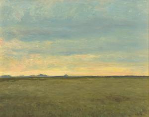 MEYER Carl Walter,Laaste Lig oor Grasvlakte (Sunset over Grass Field,1999,Strauss Co. 2024-03-19
