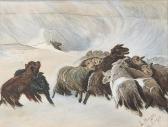 MEYER E 1800-1900,Troupeau de moutons en hiver,1910,Dogny Auction CH 2015-03-17