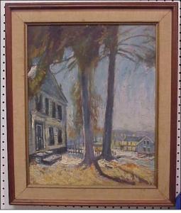 MEYER E,two trees in front of white clapboard house w,19th/20th century,Winter Associates 2007-05-21