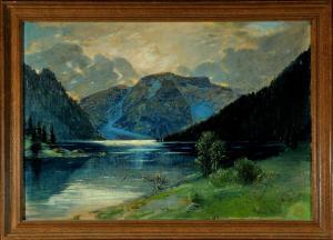 MEYER Edgar 1853-1925,Blick auf einen Gebirgssee,Allgauer DE 2018-04-19
