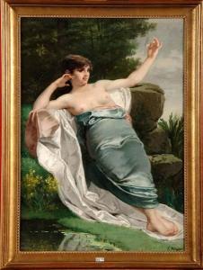 MEYER Edouard 1836-1935,Baigneuse au bord de l’’eau,VanDerKindere BE 2012-06-12