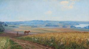 MEYER Emma Eleonora 1859-1921,Landscape with horses and a farmer,Bruun Rasmussen DK 2022-04-04