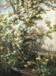 MEYER Emmanuel 1836-1902,Jardin d\’automne, le matin, Vosges,1876,Millon & Associés FR 2023-04-21