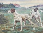 MEYER Enno 1874,Hunting Dogs in Landscape,1916,Hindman US 2018-11-30