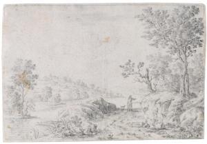 MEYER Felix 1653-1713,A shore landscape with a traveller and a dog,Palais Dorotheum AT 2014-04-28