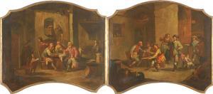 MEYER Franz Anton 1710-1782,Scene di interni con giocatori,Della Rocca IT 2009-12-02