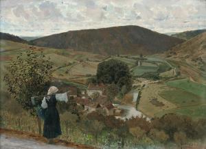 meyer hans 1846-1919,A farmworker overlooking Wertheim,Christie's GB 2009-10-28